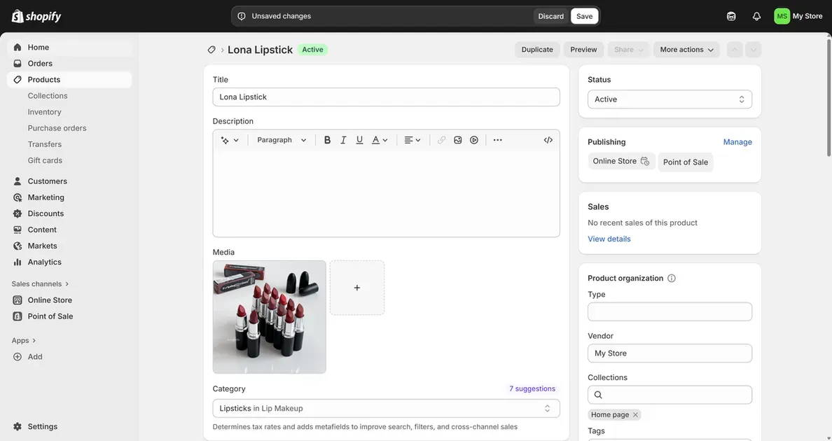 the product page interface where you want to add Shopify shoppable videos