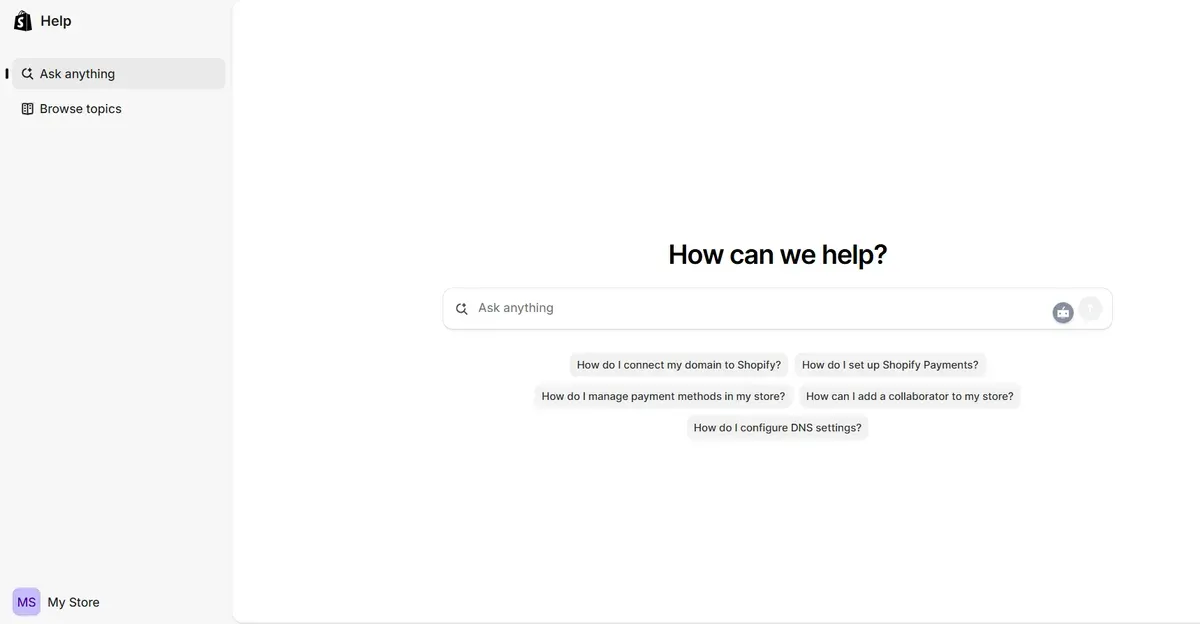 Contact Shopify support
