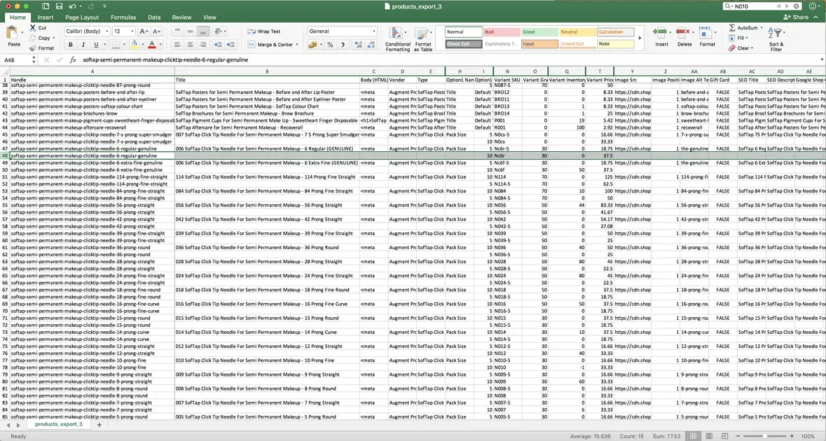 Export CSV files to back up store data