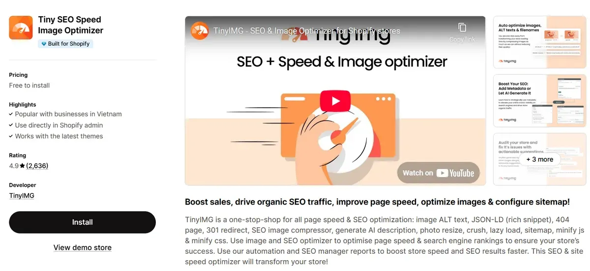 Tiny SEO Image Optimizer & Speed