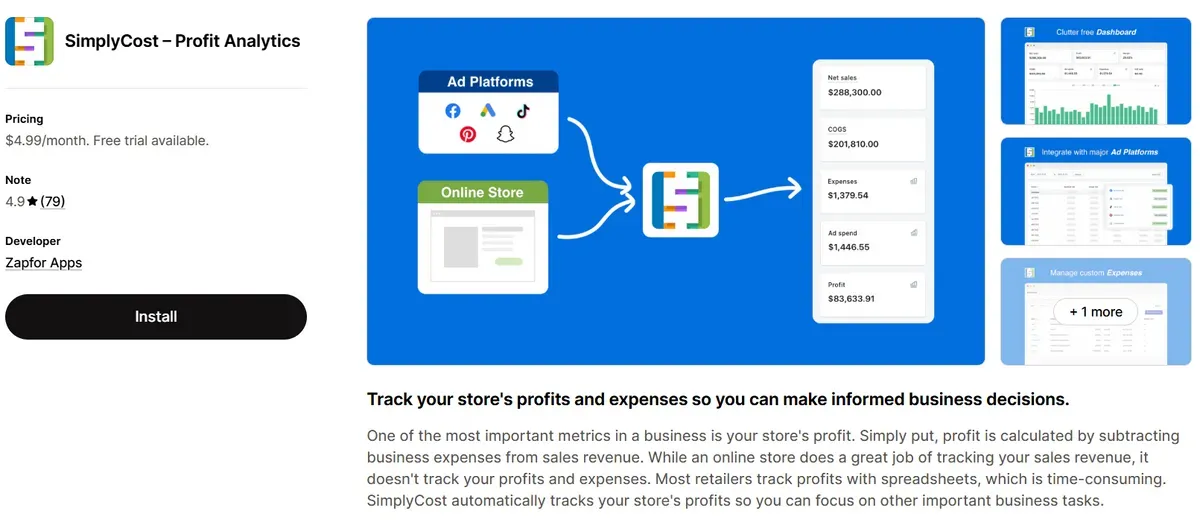 SimplyCost – Profit Tracking