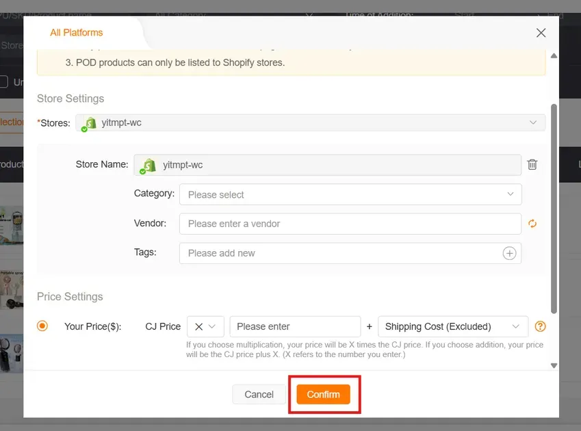 Click Confirm