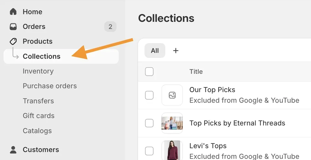 Go to "Collections"