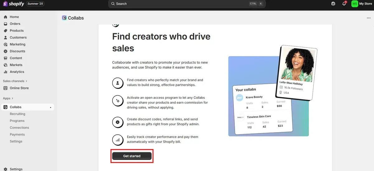 Click Get started