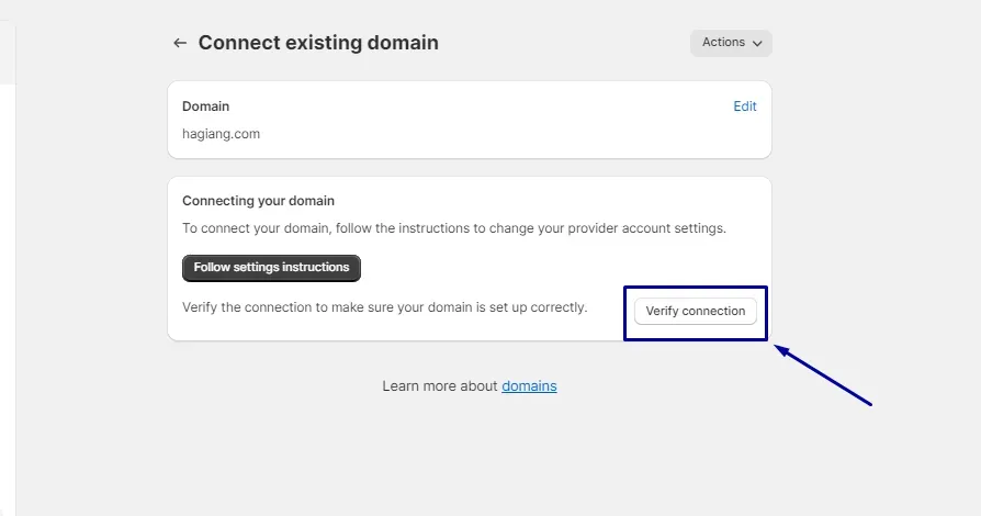 Click Verify Connection