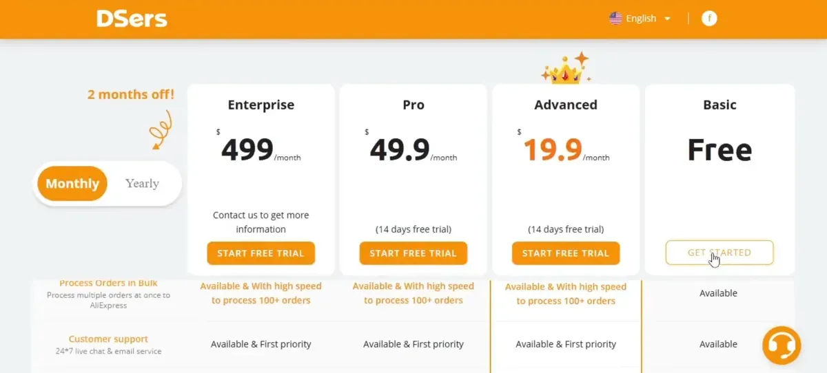 Select free plan