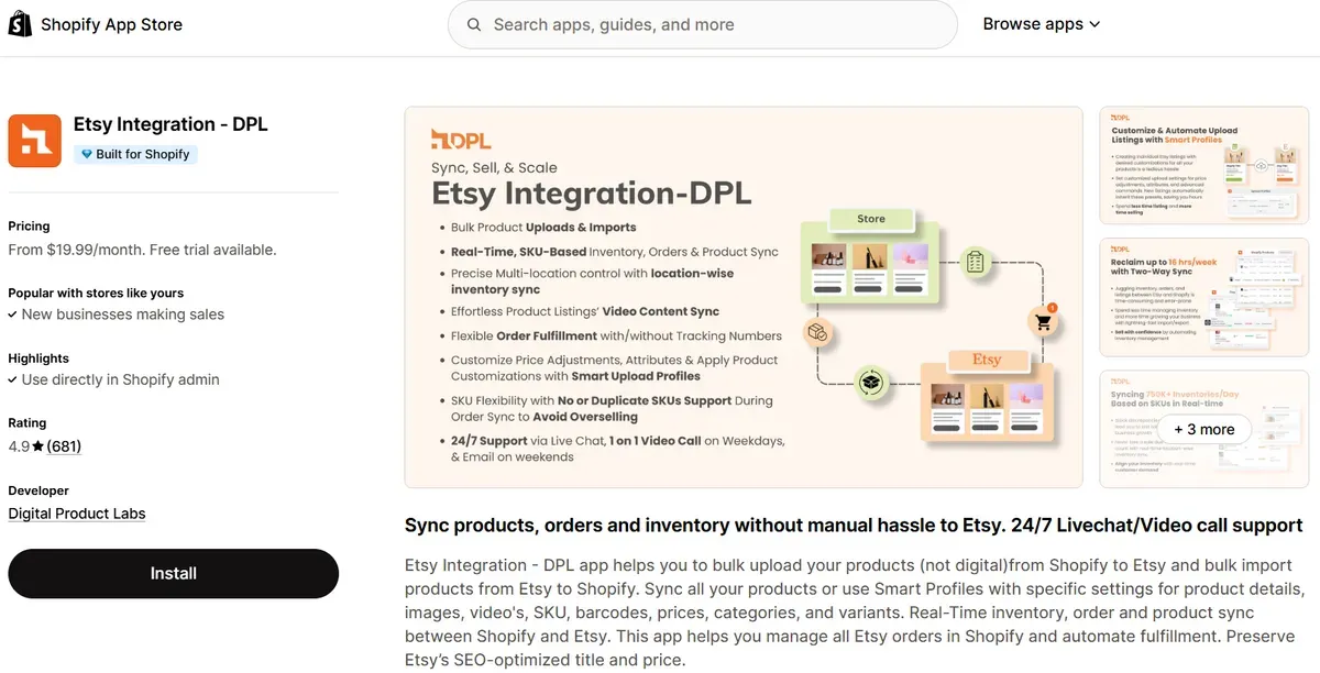 Etsy Integration ‑ DPL