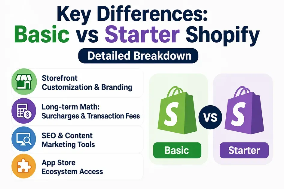 4 key differences between Shopify Starter vs Basic Plan