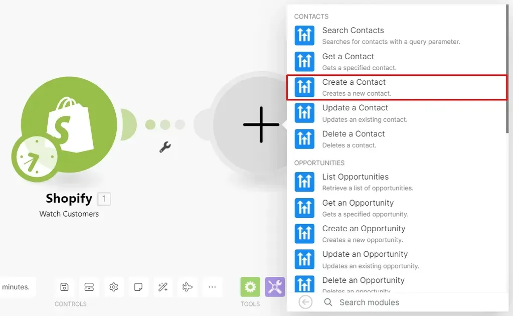 Click "Create a contact"