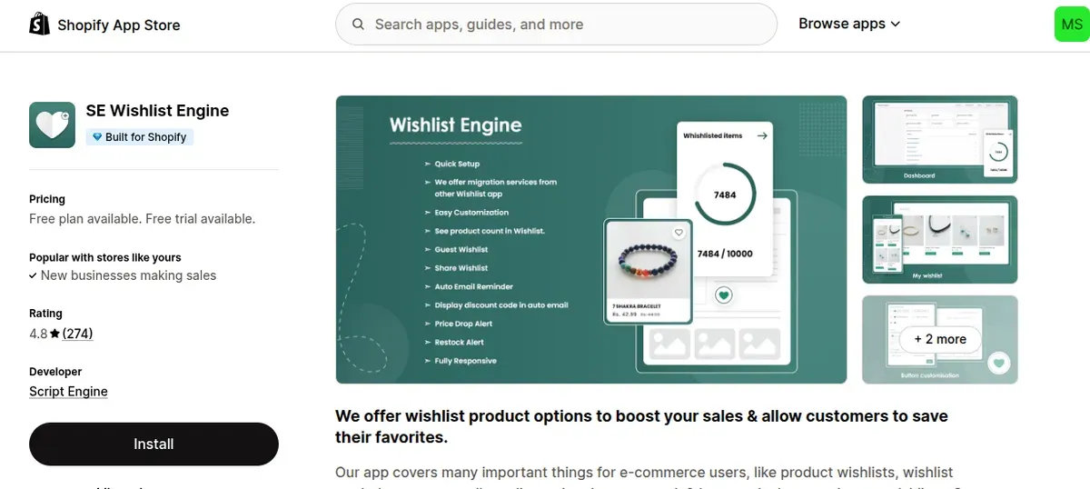 SE Wishlist Engine