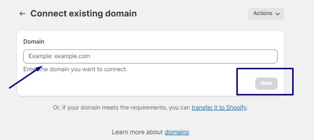 Type the domain name