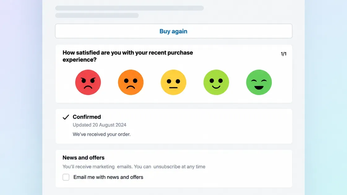 Overview of post purchase survey Shopify