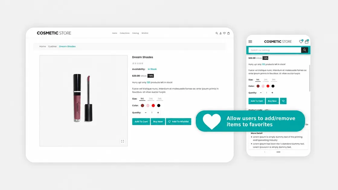 Give shoppers simple ways to add items to favorites