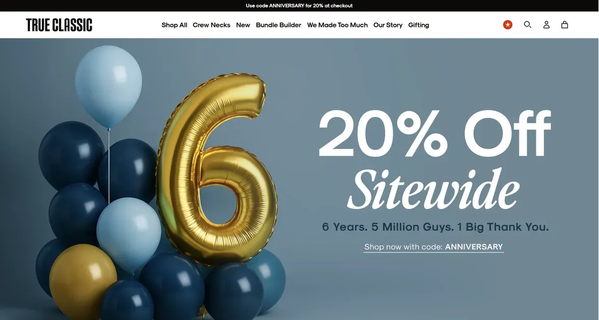True Classic turns product showcases into sales by using shoppable videos on Shopify.