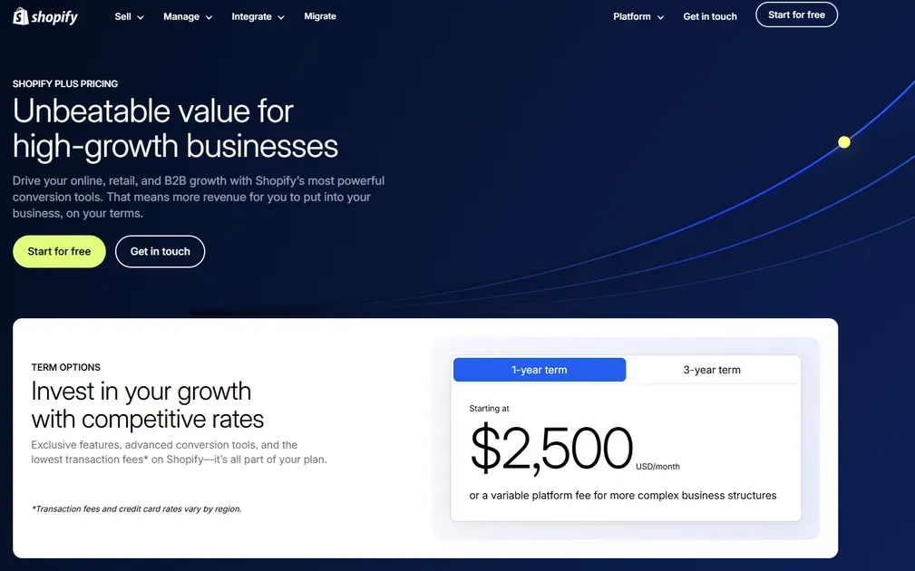 A 5-year contract is $200 cheaper than a 3-year contract for your Shopify store