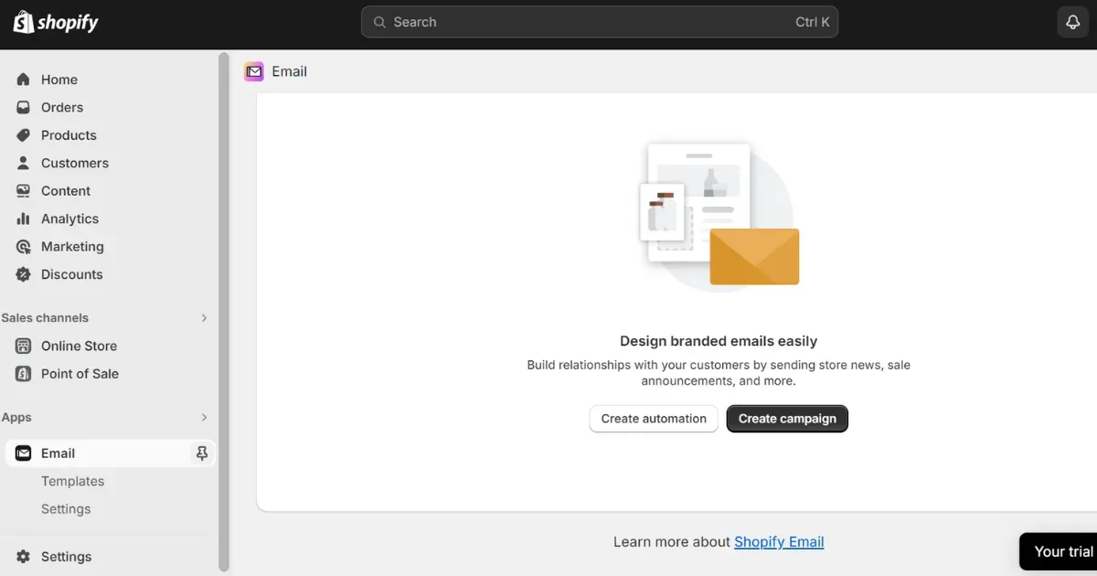 How to Create Email Marketing on Shopify - Step 2