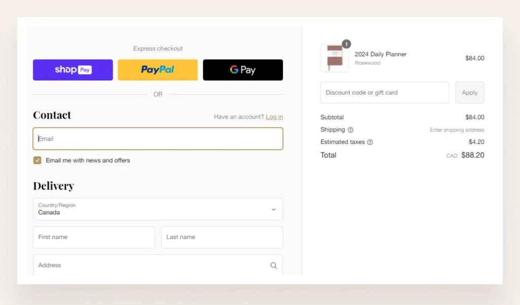 Accelerated checkout experience