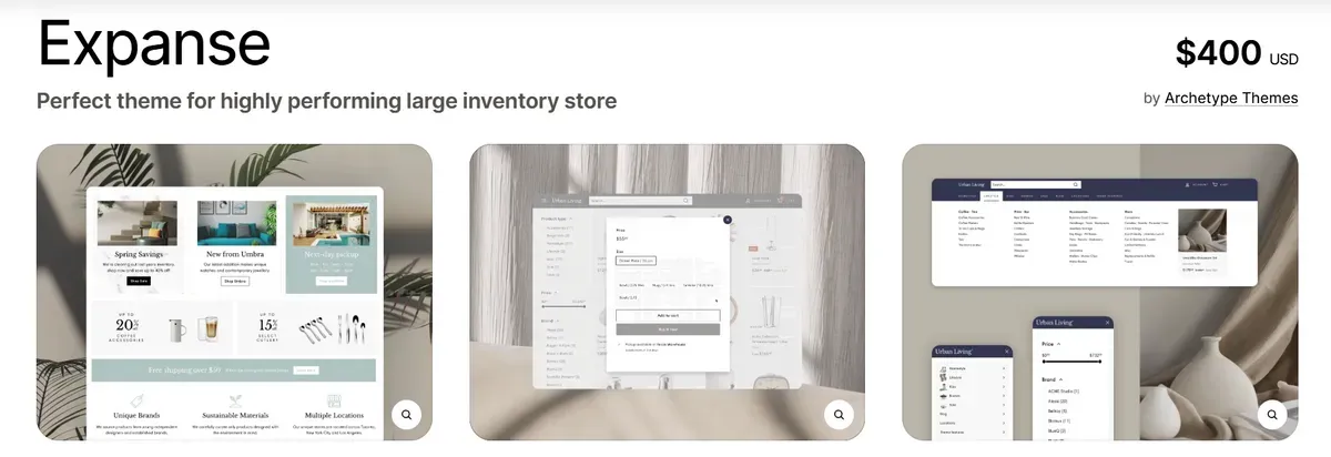 There is no Expanse theme Shopify free download file available
