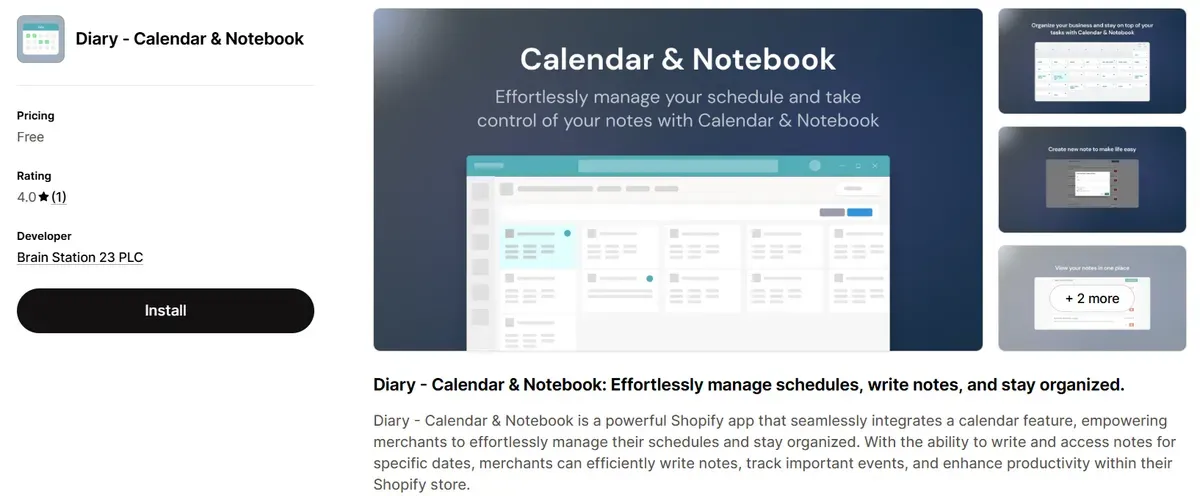 Diary ‑ Calendar & Notebook