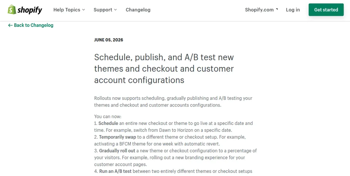 Reasons why you should follow Shopify Changelog