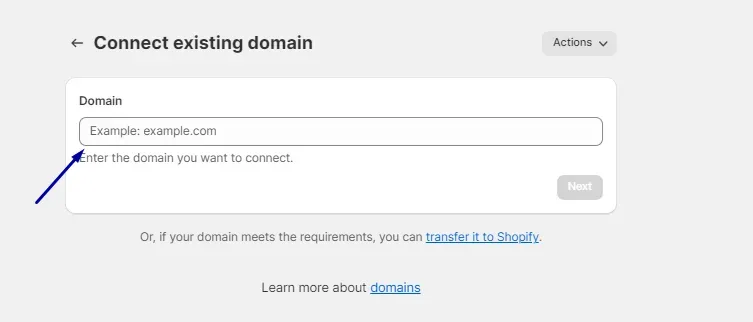 Type the domain name
