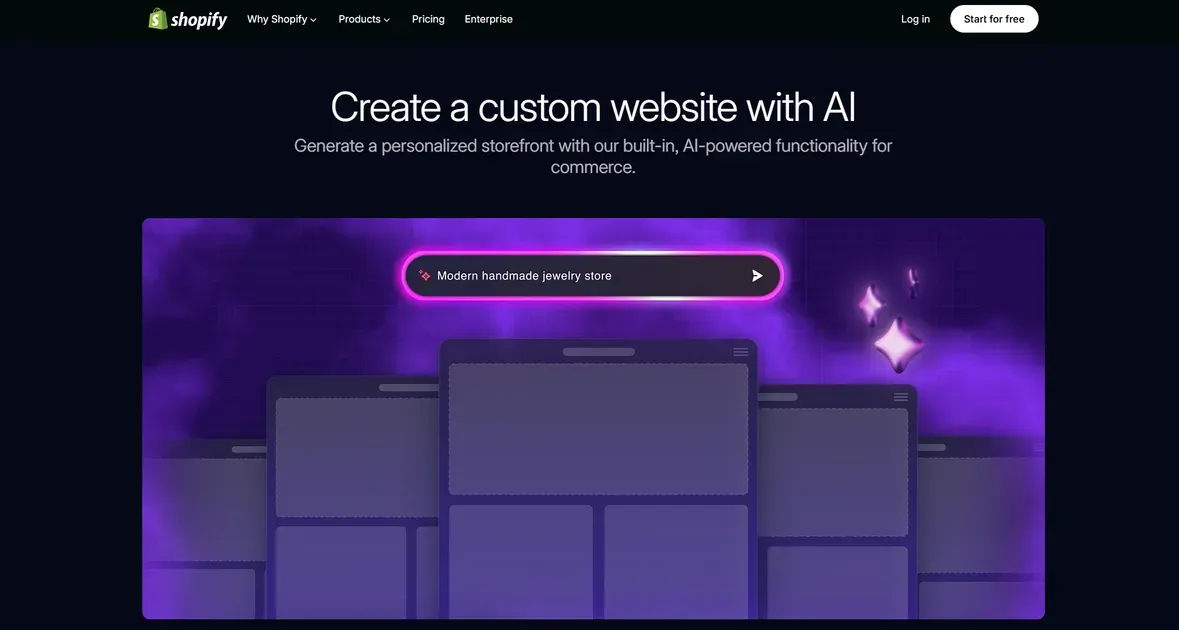 Take advantage of AI to build your store on Shopify