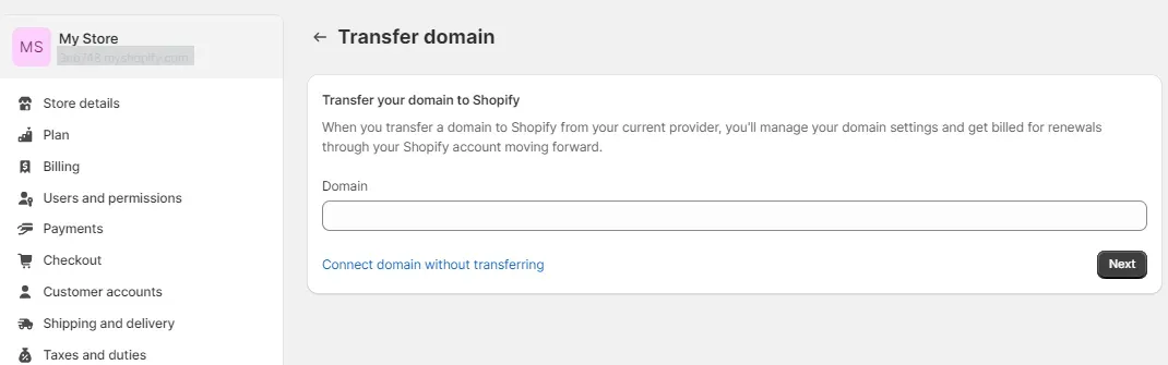 Type the domain name