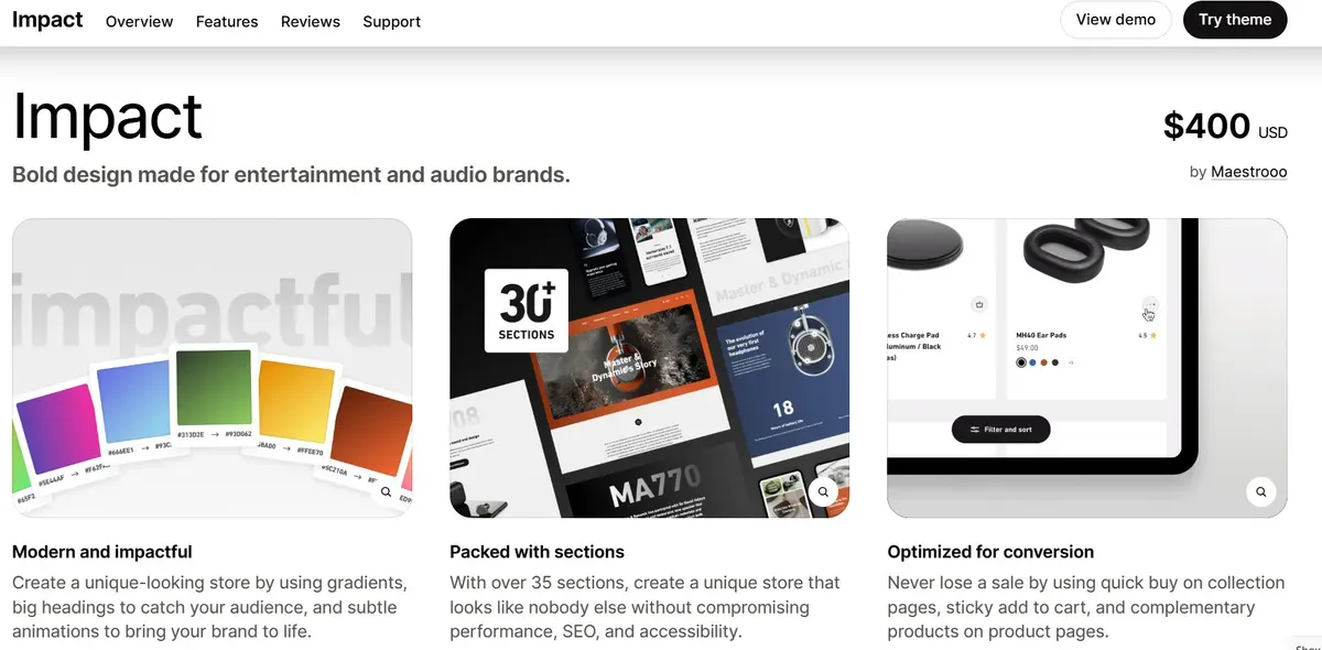 Is the Impact theme Shopify free?