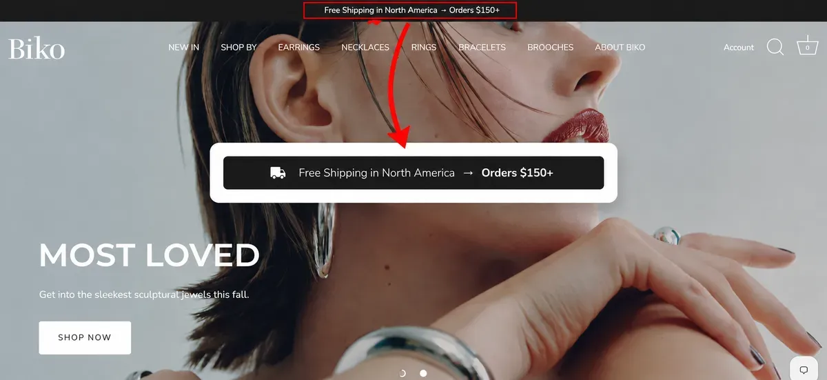 Overview of Shopify announcement bar