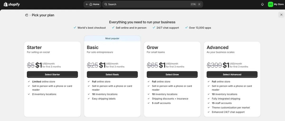 Click Select Starter
