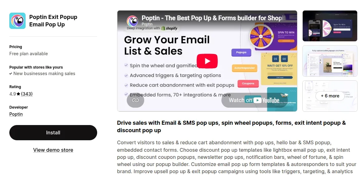 Poptin Exit Popup Email Pop Up