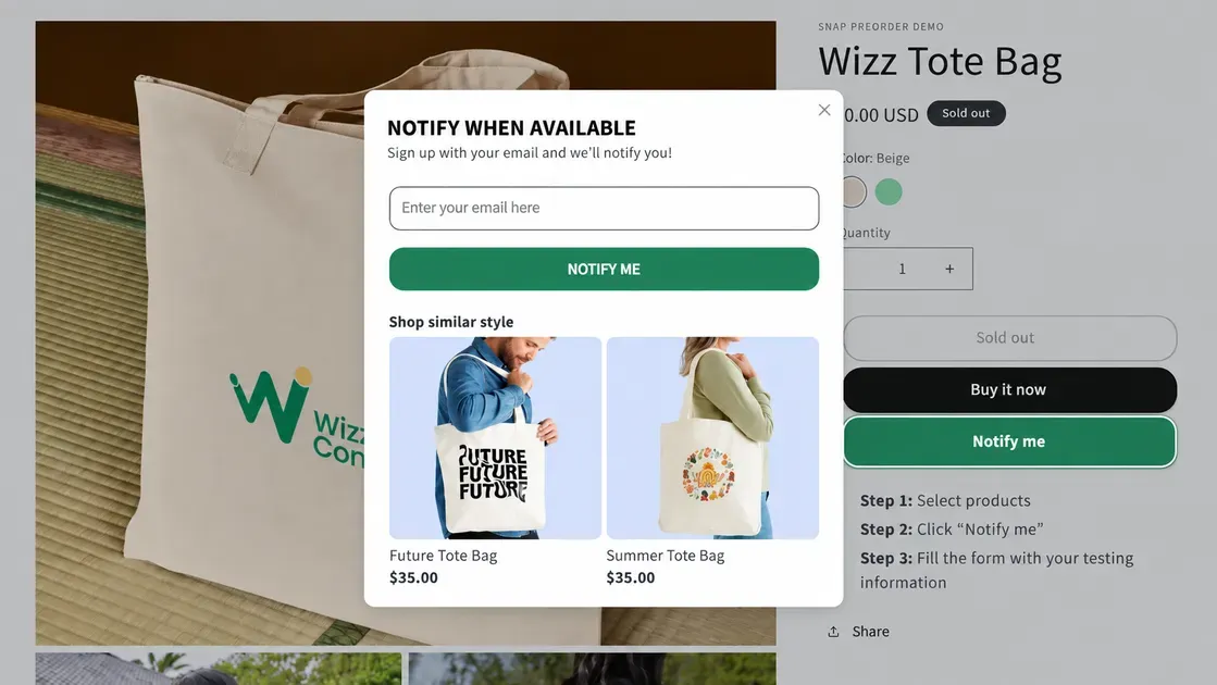 Overview of Shopify back-in-stock notification