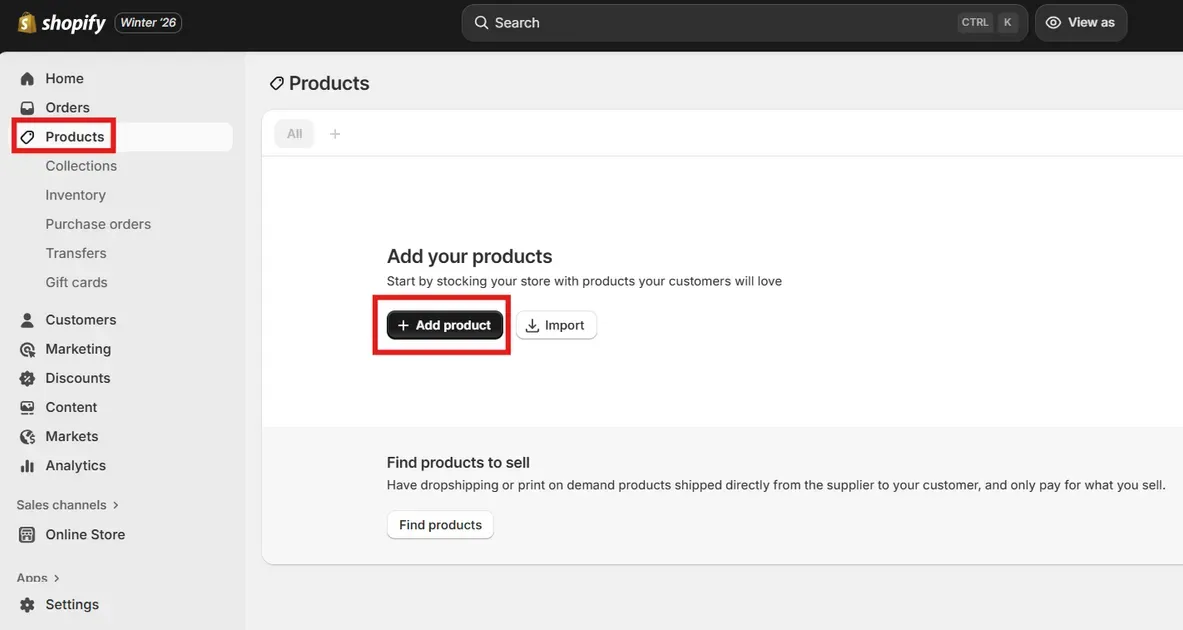 Go to Products → Add product