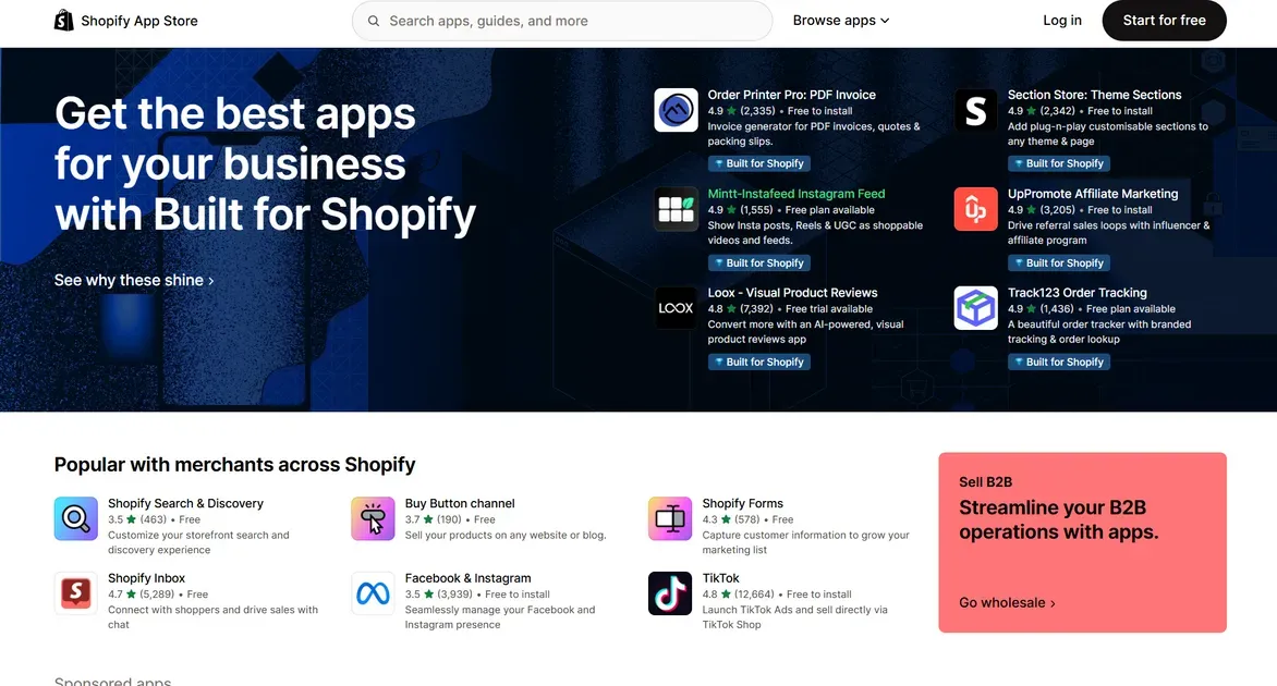 Over 16,000 apps in the Shopify App Store to fit with any store