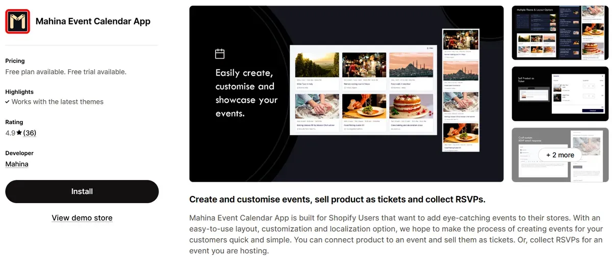 Mahina Event Calendar App