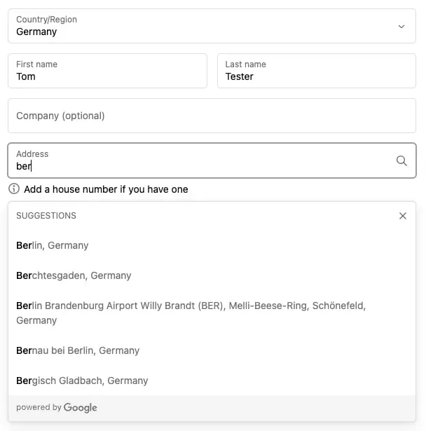 Enable address autocomplete