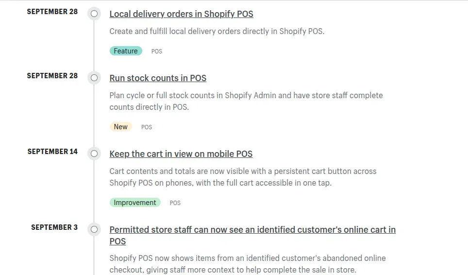 POS updates