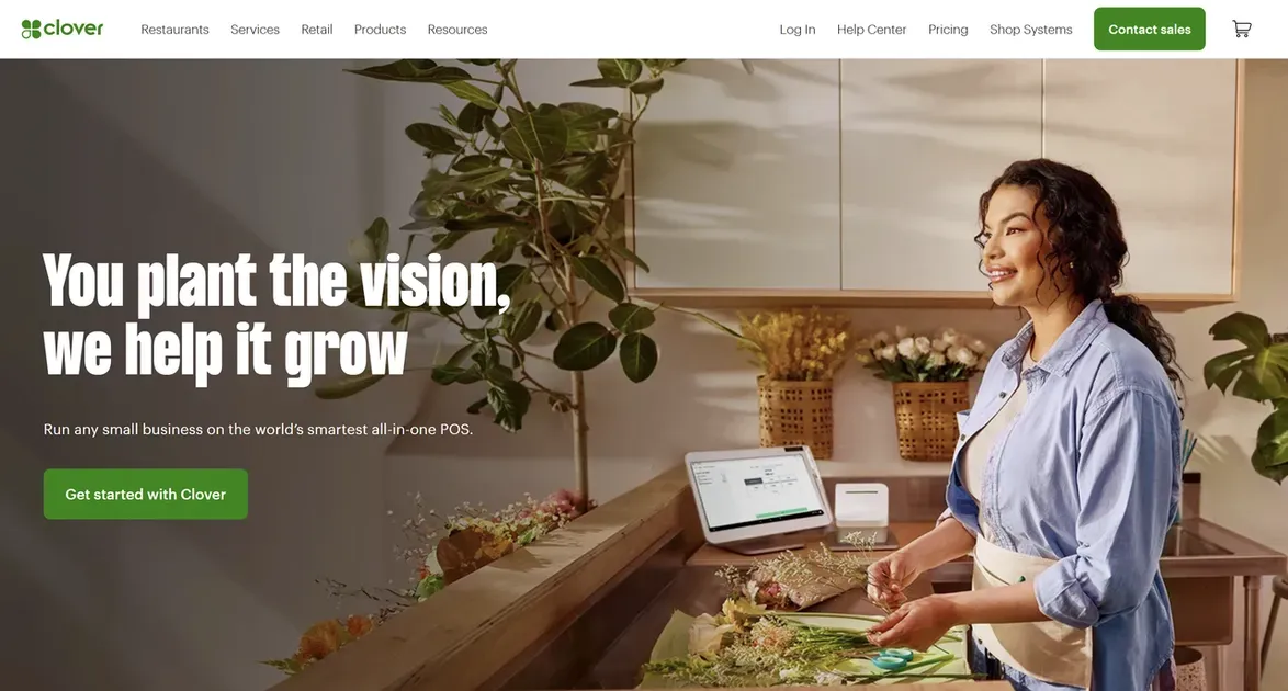 The official homepage for Clover, an all-in-one POS system