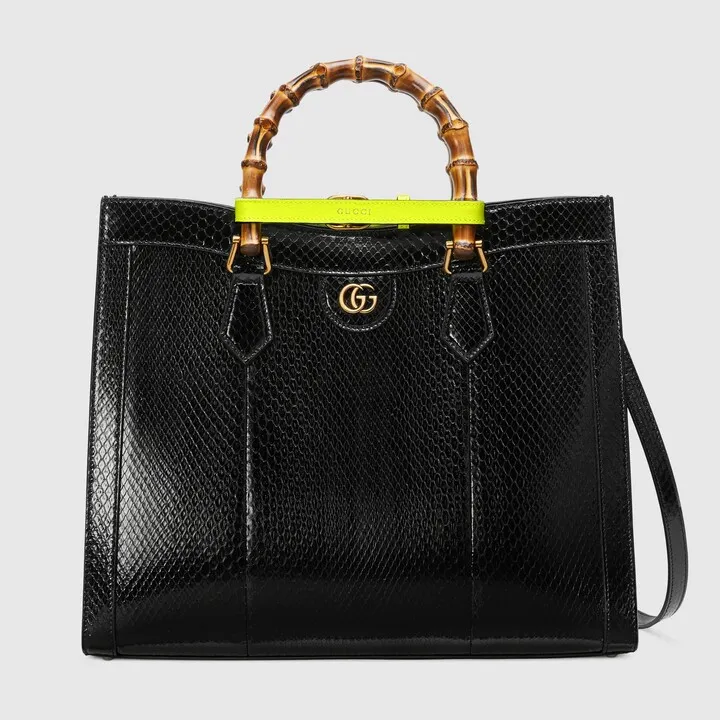 Gucci Diana medium python tote bag