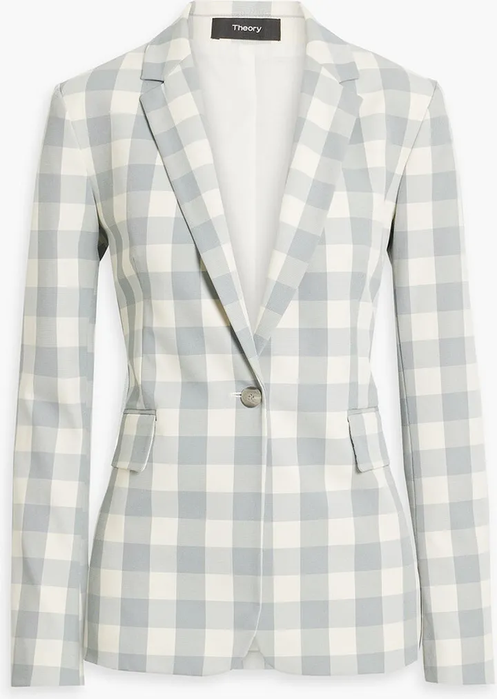 Gingham twill blazer