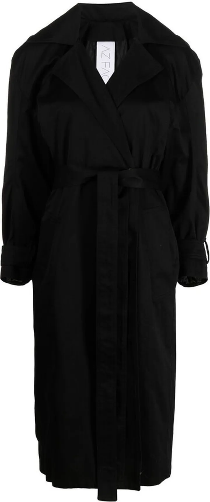 Long-Sleeve Belted Trench Coat