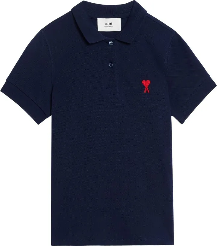 Embroidered-Logo Short-Sleeved Polo Top