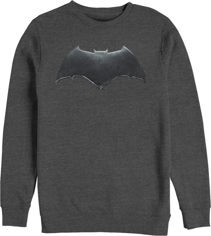 Men's Zack Snyder Justice League Batman Logo Sweatshirt - Charcoal Heather - Large