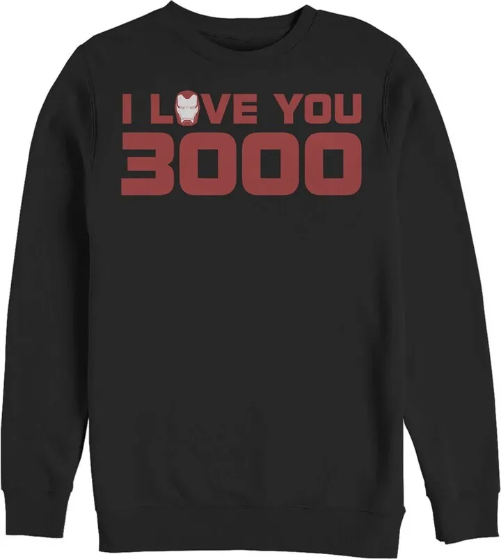 Men's Marvel Love You 3000 Stark Helmet Sweatshirt - Black - X Large
