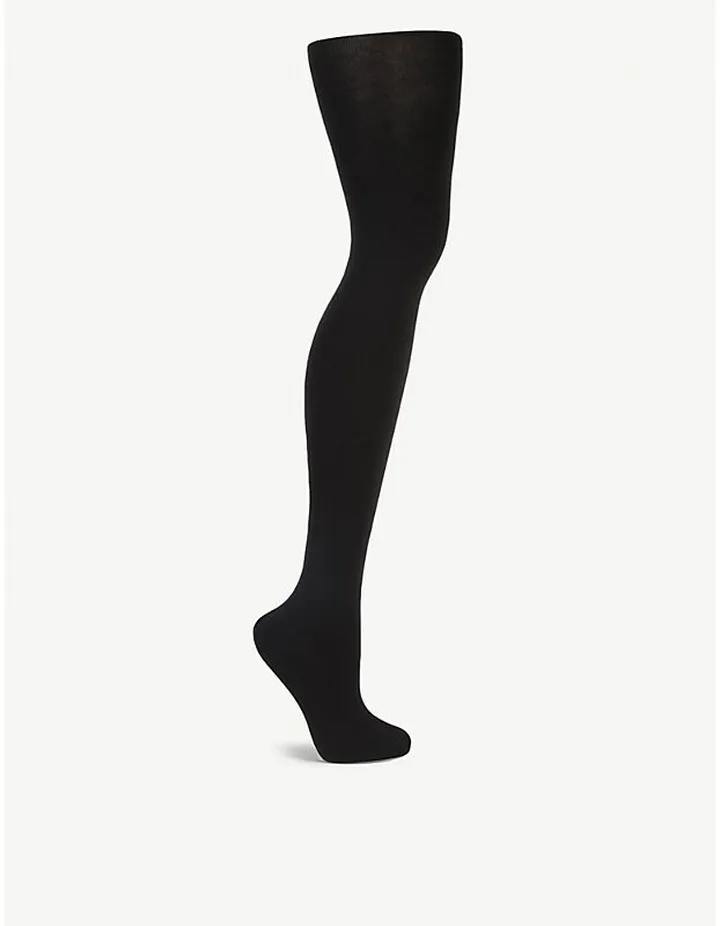 Womens Black Cashmere Silk Tights