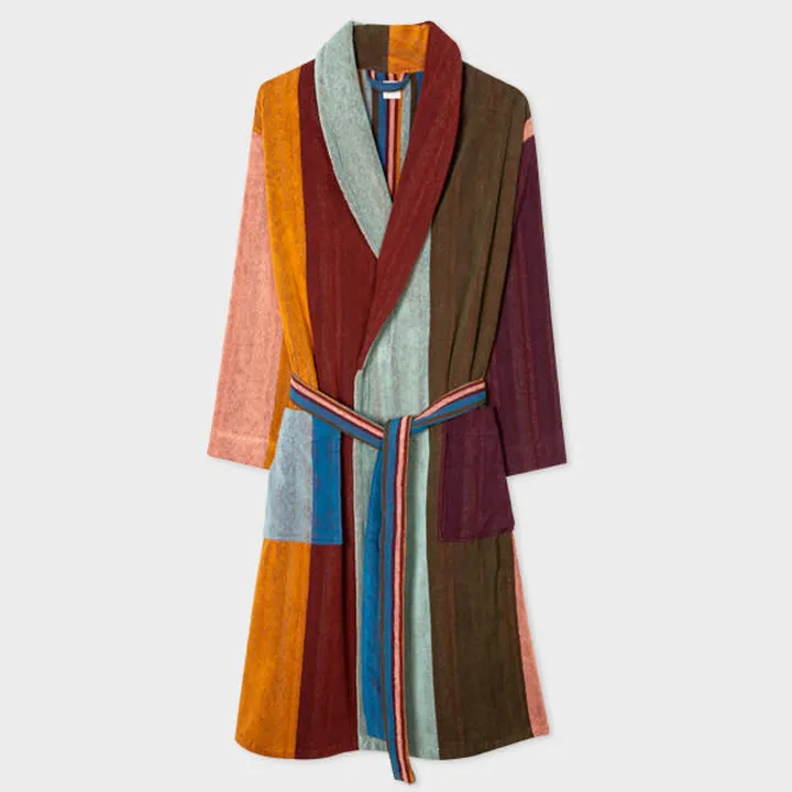 'Artist Stripe' Towelling Dressing Gown