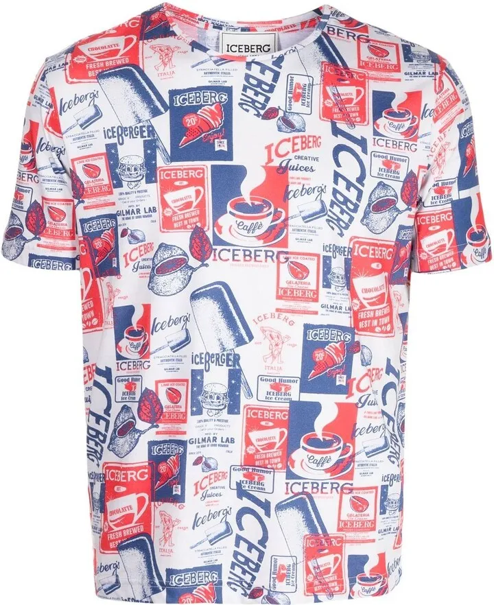 Coffee-print cotton T-shirt