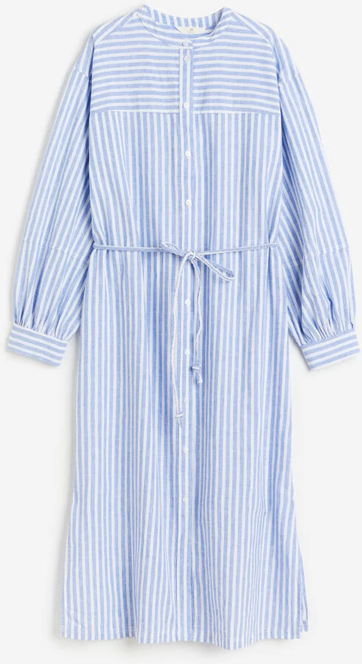 Linen-blend Shirt Dress