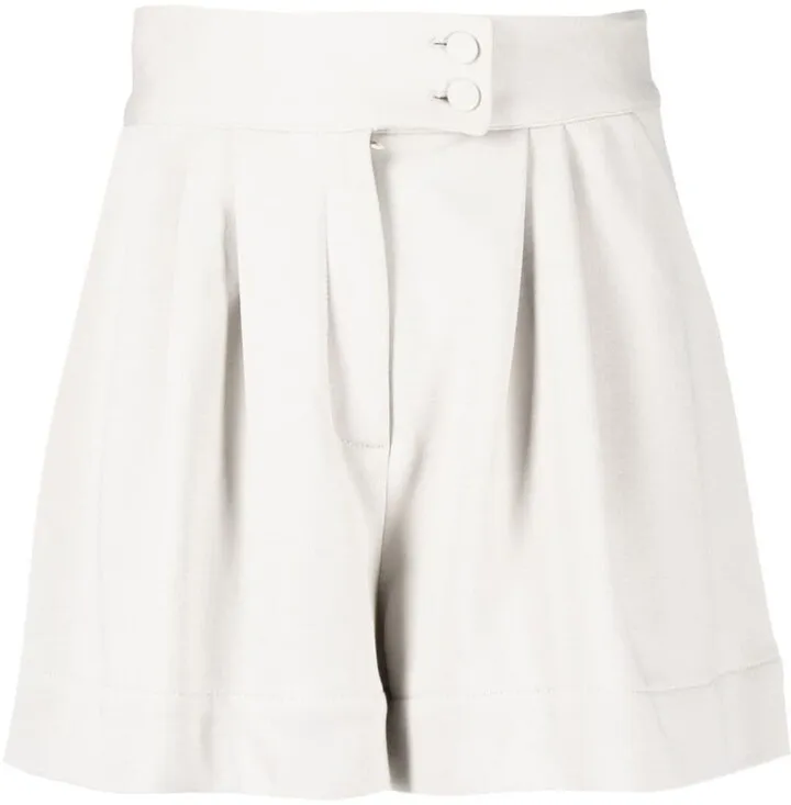 Pleated-Detail High-Waist Shorts