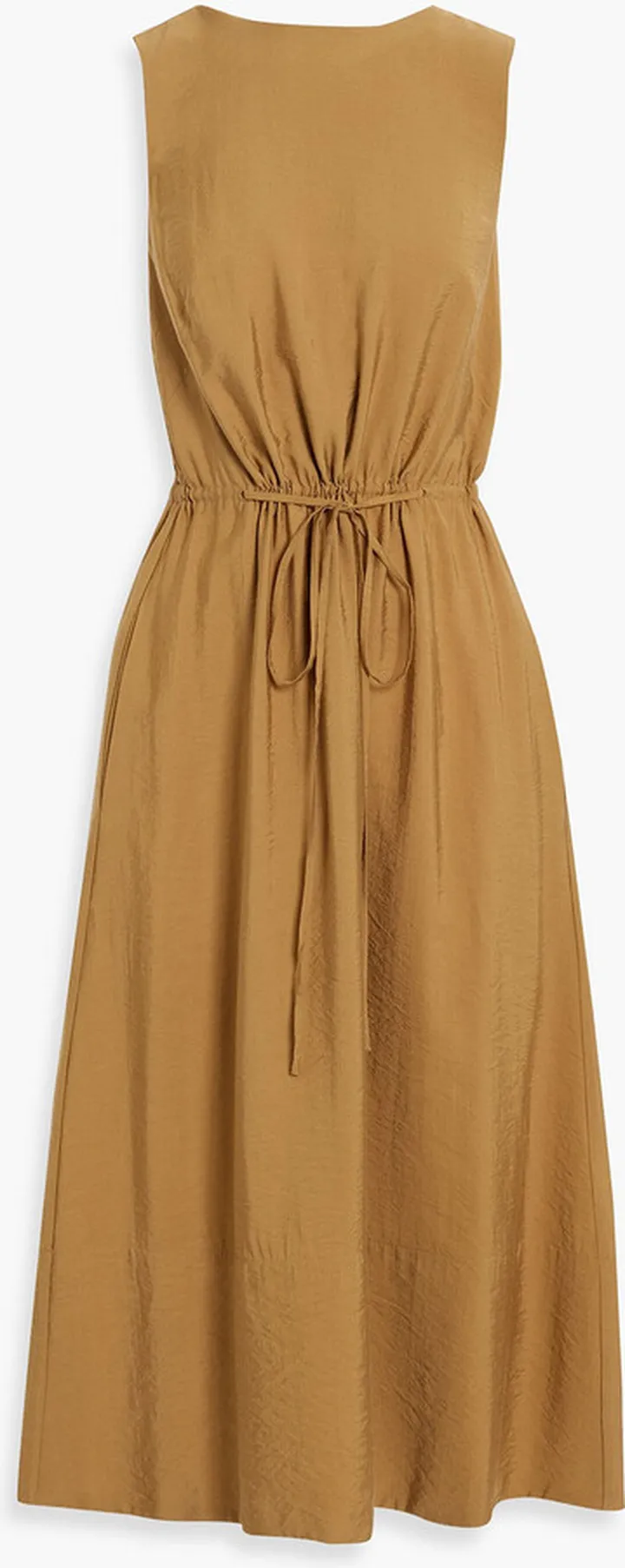 Wrap-effect twill midi dress